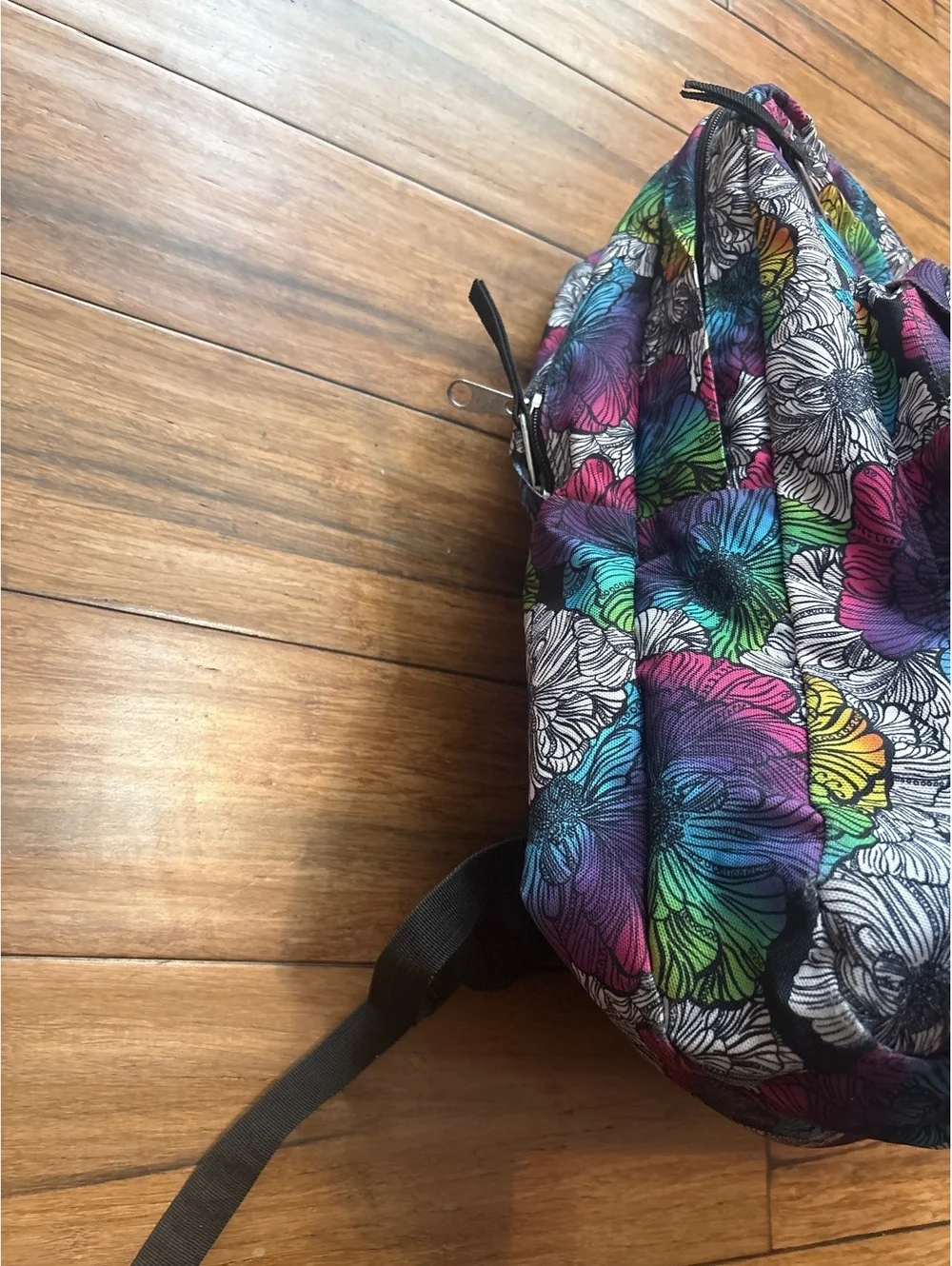 JanSport Floral Pattern Backpack with Multiple Compartments